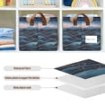 thumbnail image 4 of Yayeee Foldable Storage Basket for Shelves with Handles Set of 2 Waterproof Cloth Bins, Ocean Waves, 4 of 7