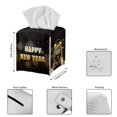 thumbnail image 3 of FUIALDOLG Waterproof Tissue Box Holder, Square PU Leather Tissue Box Cover, Happy New Year Decorative Facial Paper Organizer Dispenser for Bathroom, Night Stands, Desk, 5.1X5.1X5.5'', 3 of 7