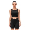 thumbnail image 6 of Women 2 Piece Workout Sets Ribbed Crop Tank and High Waist Shorts Yoga Exercise Outfits, 6 of 9