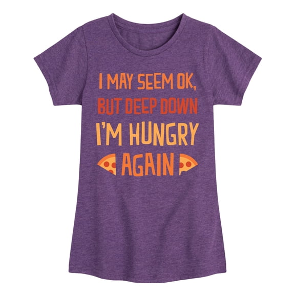 Instant Message - Deep Down Im Hungry - Toddler And Youth Girls Short Sleeve Graphic T-Shirt