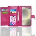 thumbnail image 2 of For Samsung Galaxy S24 / SM-S921 Dual layer Shockproof Protection Double Flap Folio Card Slot Leather Magnetic Closure Wallet Pouch Case Cover Pink, 2 of 3