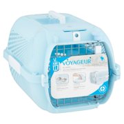 Catit Voyageur Plastic Cat Carrier, Blue, 19.7"L x 13"W x 7"H