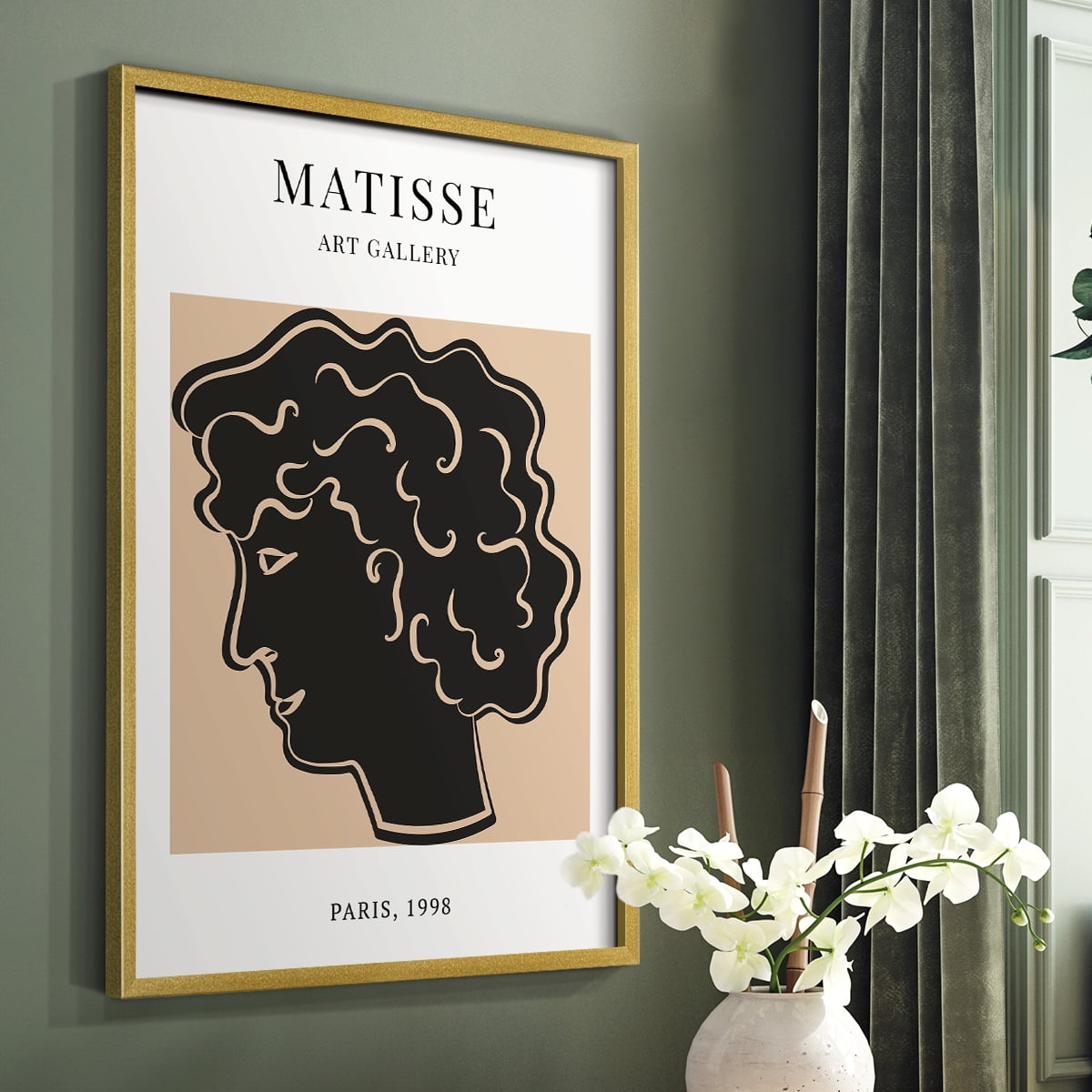 Matisse CXXI Framed Print in Gold Solid Wood 11 x 14 Framed Print