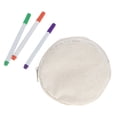 thumbnail image 3 of Aspire 12-Pack Round Beige Canvas Coin Purses, 4 Inch Circle Blank Pouch for DIY, 3 of 5