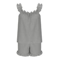 thumbnail image 5 of CAIVO Women Summer Solid Color Camisole Pullover Sleepwear Shorts Two Piece Pajama Tops With Bottoms Relaxed Fit Homewear, 5 of 6