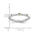 thumbnail image 2 of 925 Sterling Silver Bezel Polished Stackable Peridot Ring Size 10-Stackable-Ring for Women - .15 cwt, 2 of 2