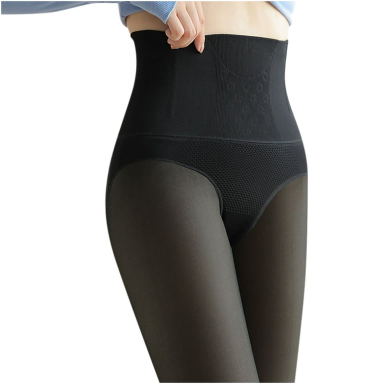 MIDCKE Winter Fleece Lined Tights Clearance Women's Waist Abdomen And Hips  Fishbone Transparent Leggings Autumn And Winter Plus Velvet Thickened  Stockings Artifact-Thick Fleece 250g 