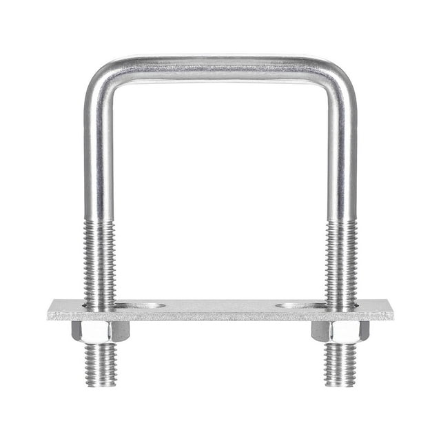 Unique Bargains Square U-Bolts 2 Sets 62mm Inner Width 100mm Length M10 304 Stainless Steel U Clamp Bolt