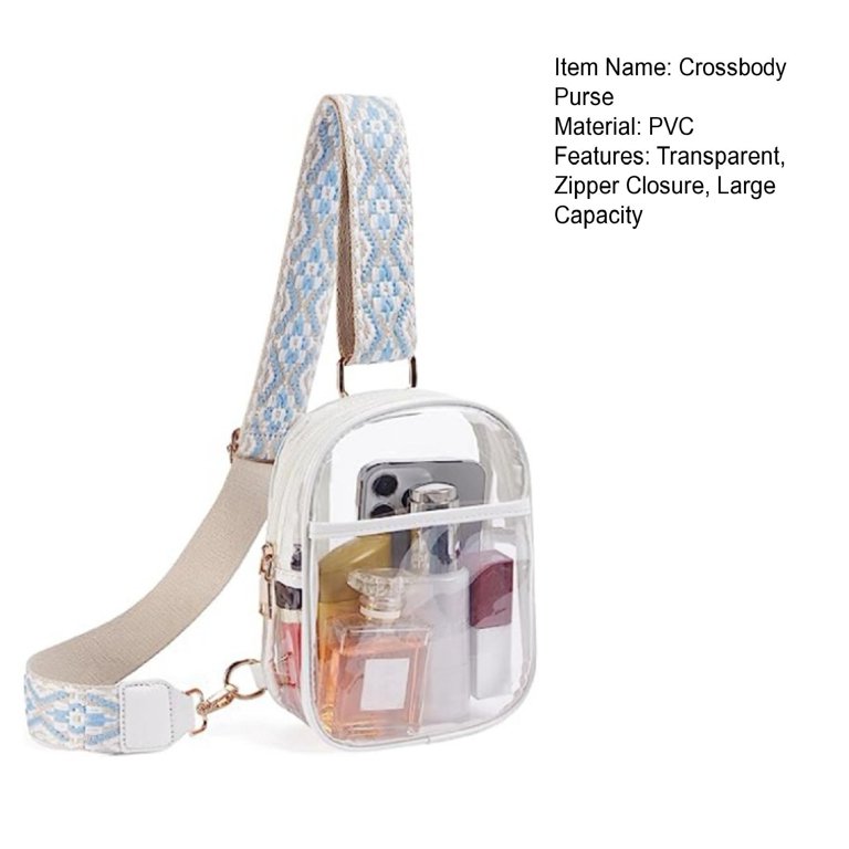 Tnobhg Clear Crossbody Purse Bag with Adjustable Shoulder Strap