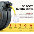 thumbnail image 3 of ReelWorks Enrouleur de Rallonge Rétractable 12AWG x 50 Pieds Pied 3C/SJTOW Technologie de Rétraction Lente, 3 of 7