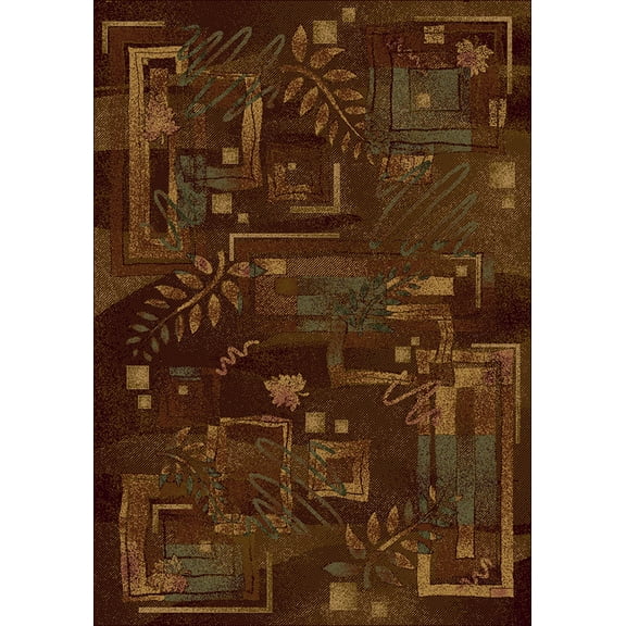 Milliken Brown Area Rug Autumn Twill Dark Chocolate - Aprx 5' 4" x 7' 8"