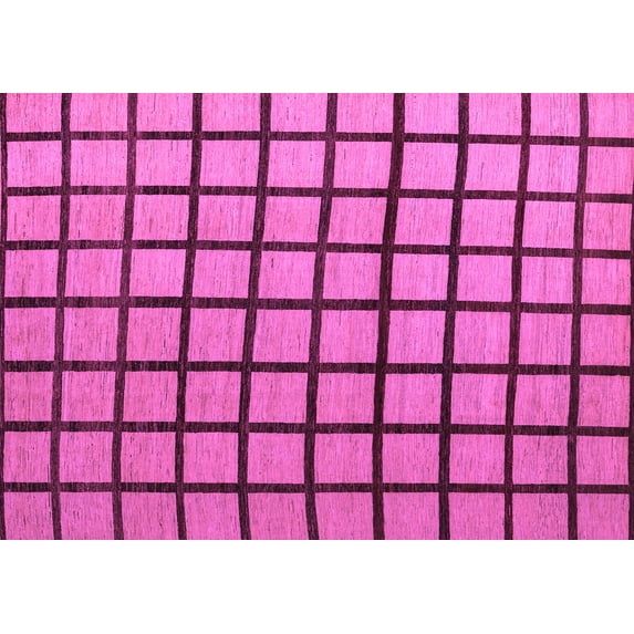 Ahgly Company Indoor Rectangle Checkered Purple Modern Area Rugs, 2' x 3'