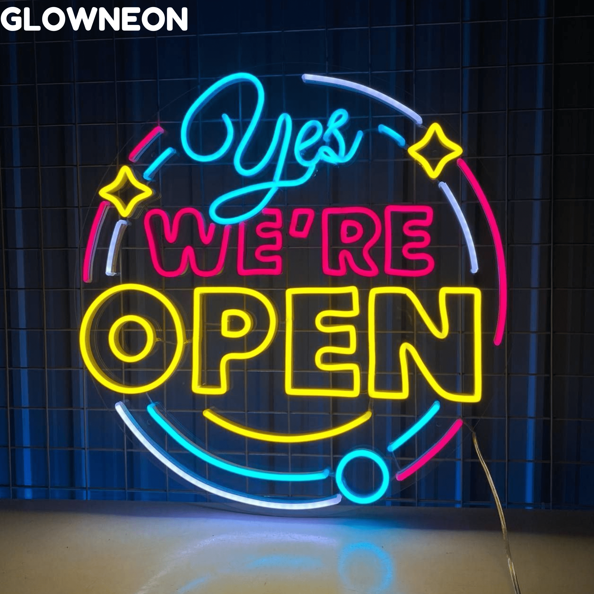 Glowneon Yes We're Open Neon Sign, Bar Led Sign, Business Open Sign
