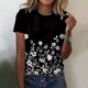 thumbnail image 5 of Camisetas de Manga Corta para Mujeres Moda Impresa Cuello Redondo Camiseta, Lentejuelas Detalle para Primavera Verano Casual Y Fiesta, 5 of 8