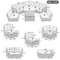 thumbnail image 2 of Outdoor Sectional Patio Furniture Set, Wicker Curved Conversation Sets with Tempered Glass Coffee Table and Cushions for Patio, Lawn, Backyard, Grey, 2 of 7