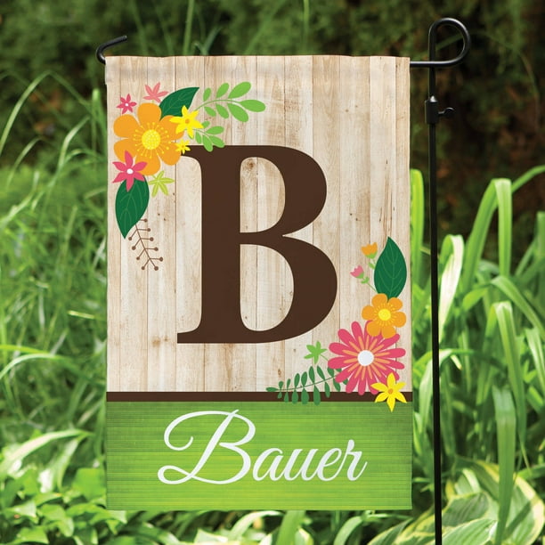Spring Initial Personalized Garden Flag - Walmart.com ...
