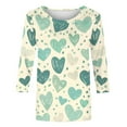 thumbnail image 4 of Luxalzxs Womens Valentines Shirts 3/4 Sleeve Heart Print Tops Round Neck Blouse Tee Shirts, 4 of 5