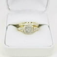 thumbnail image 2 of Engagement Wedding Trio Ring Set For Couple - Round Cut Diamond 14k Yellow Gold Plated Silver Anniversary Gift, 2 of 4