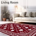 thumbnail image 2 of ODIKA 3'x5' Machine Washable Non-Slip Area Rug, Elegant Floor Protection Adornment Decorative Base High Traffic Rug, Red, 631575, 2 of 7