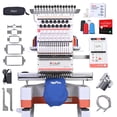 thumbnail image 1 of Poolin EOM-RE Commercial embroidery machine 15 Needle 14.2X9.5'' Large Embroidery Area,12" Touch Screen for small embroidery businesses, 1 of 9