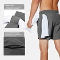 thumbnail image 4 of NIMENJOJA Mens 5.5 Inch Gym Running Shorts 2 in 1 Quick Dry Workout Athletic Compression Shorts, 4 of 6