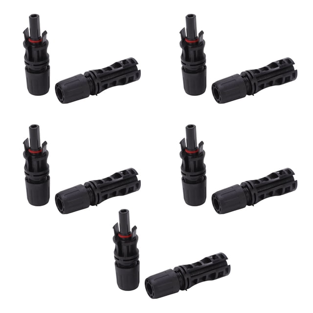 Solar Panel Cable Connectors IP67 Copper Tin Plating 5 Sets DC 1500V