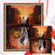 thumbnail image 1 of (szx1807) Hilo algodón ecológico bordado 11CT 3 hebras tela blanca 40*50cm reflexión-Kit serie punto cruz tres gatos, 1 of 10