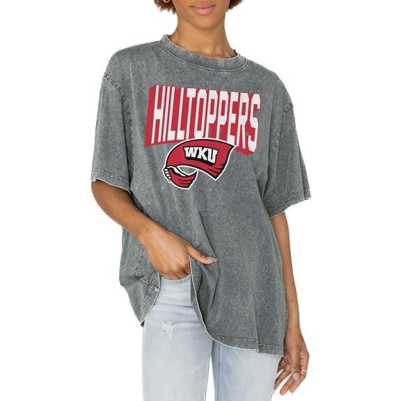 Women's Gameday Couture Gray Western Kentucky Hilltoppers Solid Defense Oversized T-Shirt