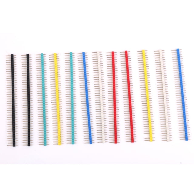 tirarere De Encabezados De Pasador De Individual De 40 Pines, 2,54 Mm, 12 Piezas, Bricolaje Multicolor Yotijar Enchufe de pin de fila única macho