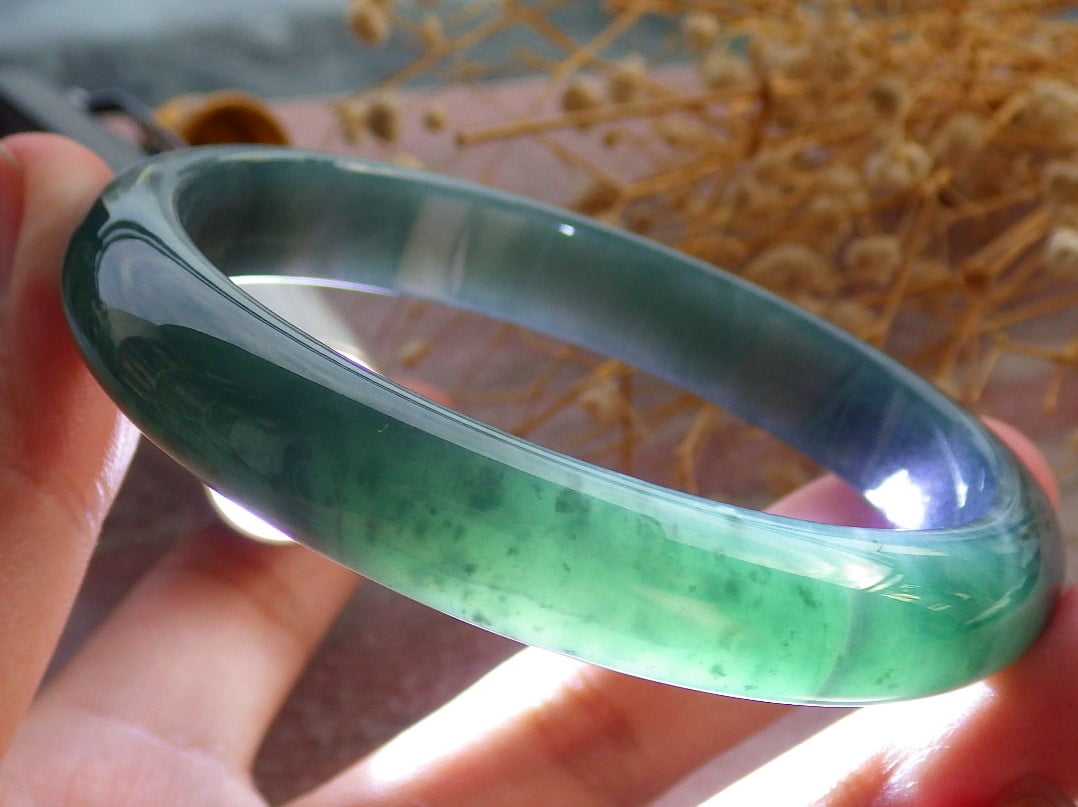Icy Green Natural A JADE Jadeite Bangle Bracelet 60 mm 684191 TN