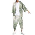 thumbnail image 2 of Men's Lightweight Print Cardigan Suit Set Comfortable Open Front Knit Sweater Outfit For Daily Wear Spring Summer Fall Casual Stylish Versatile, 2 of 4