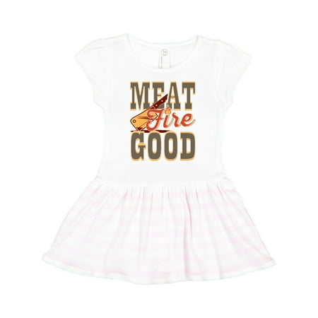 

Inktastic Funny BBQ Grilling Meat Fire Good Gift Toddler Girl Dress
