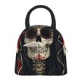 thumbnail image 1 of Fotbe Gothic Skull With Roses Bolsa de Almuerzo con Estampado, Lonchera Aislada, Contenedor de Comida Reutilizable Tipo Cooler a Prueba de Fugas, 1 of 6