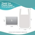 thumbnail image 3 of Pack of 1000 Carry-Out Plastic Bags 11.5 x 6.5 x 21. T-Shirt Bags 11 1/2 x 6 1/2 x 21. Ultra Thin Design 0.65 mil. Preprinted Shopping Bags. Poly Bags for Shopping, Restaurant, Clothes., 3 of 5