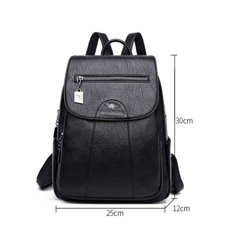 Men's Backpack Soft Leather School Bag Large Capacity Casual