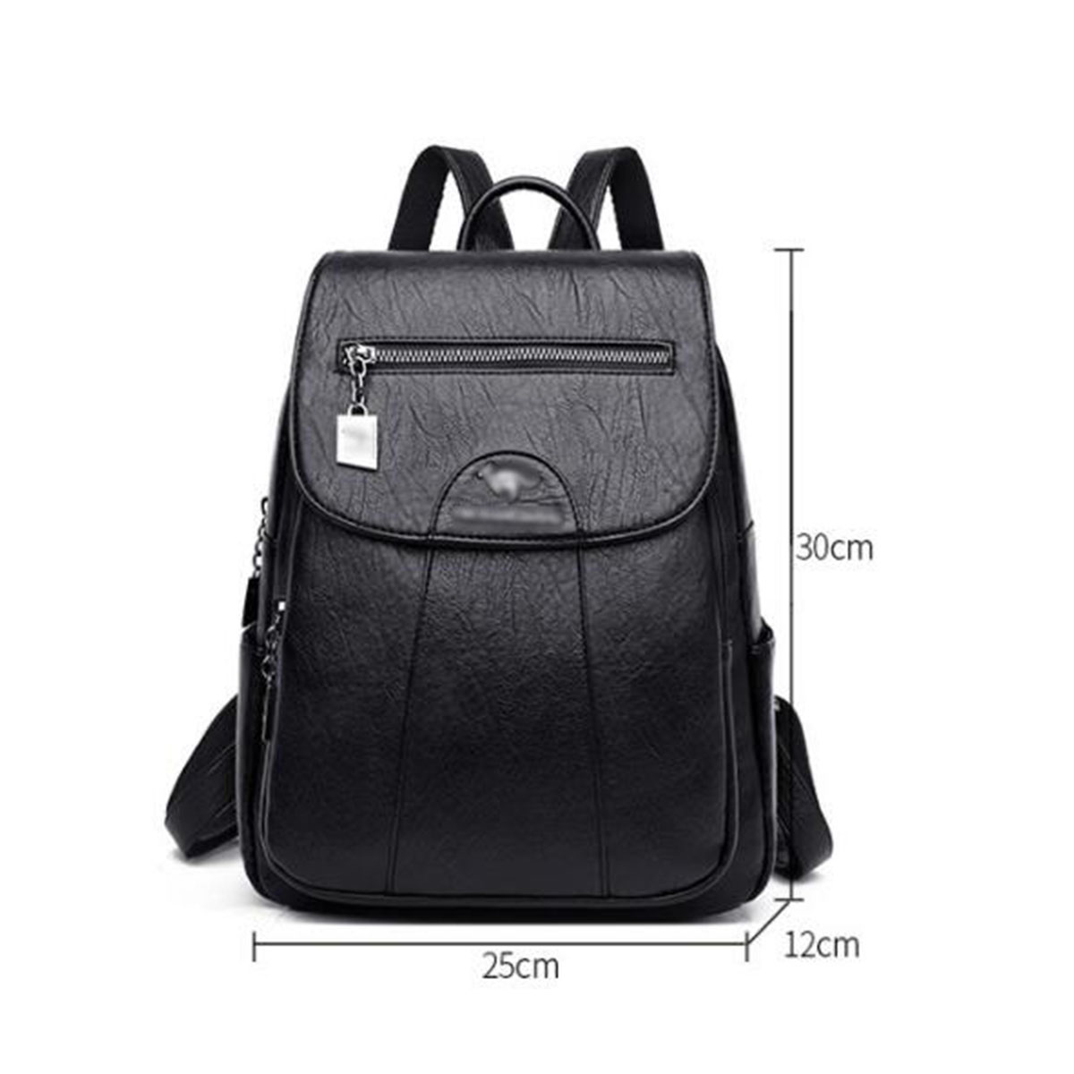 Retro PU Leather Women Backpacks Backpack Large Capacity School Bag for Girls Lady Travel Backpack-Brown - image 2 of 9