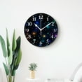 thumbnail image 4 of 10 Inch Wall Clock Battery Operated Silent Clock Decorative for Office, Kitchen, Outdoor, Living Room，Sparkles Stars Pattern Elegant, 4 of 4