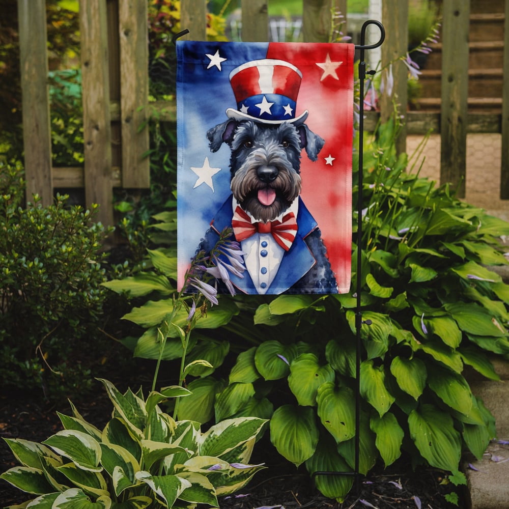 Kerry Blue Terrier Patriotic Garden Flag 11.25 in x 15.5 in