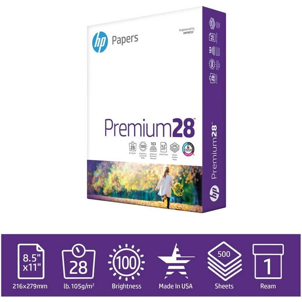 Hp Printer Paper Premium28 8 5x11 28lb 1 Ream 500 Sheets Walmart Com Walmart Com