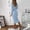 Blue, variant on Women's Casual Dress Long Sleeve V Neck Knitted Pencil Dress Full Length Ladies Party Dress Brown L