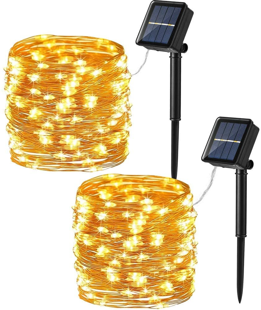 2 Pack 100 LED Solar String Fairy Lights Waterproof Outdoor Party Decoration NEW 