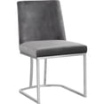 thumbnail image 3 of Pemberly Row Contemporary Gray Velvet Dining Chair (Set of 2), 3 of 7