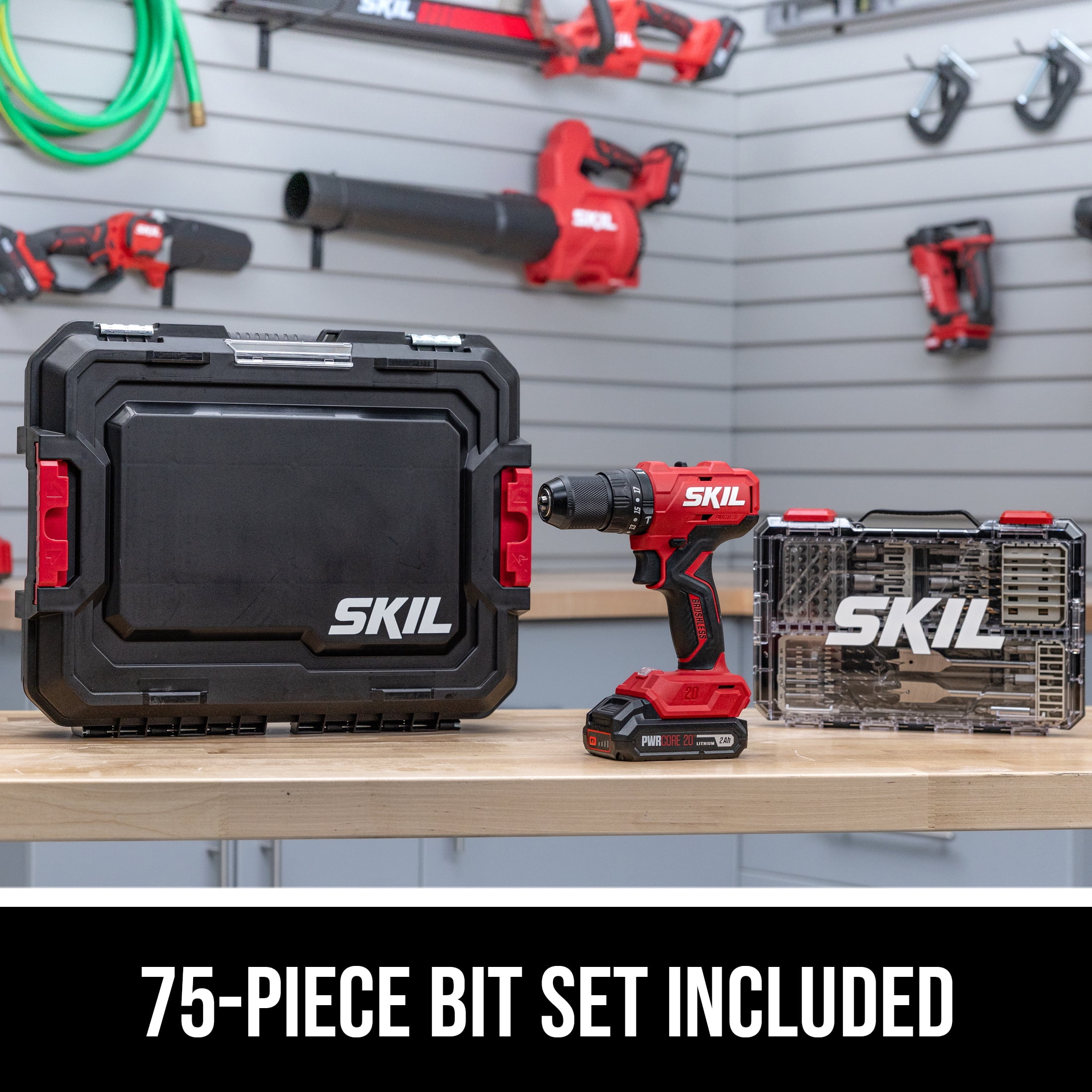 SKIL Brushless 20V Hammer Drill Kit, with 75-Pc. Drill