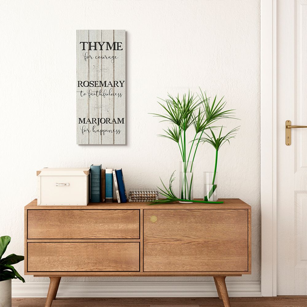 Stupell Industries Herb Kitchen Dining Room Wood Textured Word Design Canvas Wall Art by Kimberly Allen