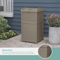 thumbnail image 6 of 33 Gallon Hideaway Trash Can for Patio - Resin Outdoor Trash with Lid - Use in Backyard, Deck, or Patio - Dark Taupe, 6 of 21