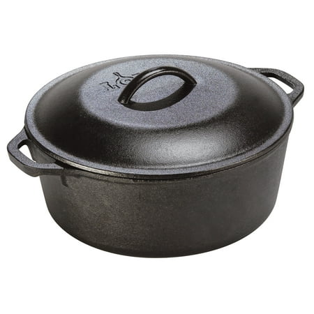 Lodge Pre-Seasoned 7 Quart Cast Iron Dutch Oven with Loop Handles and Cast Iron Cover, (Best Cast Iron Dutch Oven Reviews)
