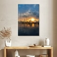 thumbnail image 2 of Elephant Stock Miami Marina At Sunset Wall Art - Vertical Canvas Wall Art - Living Room Wall Decor - Nautical Canvas - Gray And Orange Decor - 24" x 36", 2 of 4