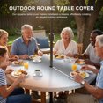 thumbnail image 3 of Round Outdoor Tablecloth with Umbrella Hole and Zipper, Orange Grey Tablecloth with Elastic Waterproof, Gray Farmhouse Modern Rustic Patio Table Covers for 31" - 35" Picnic Pool Tables, 3 of 9