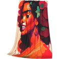 African American Throw Blanket Queen Black Girl Afro Women with