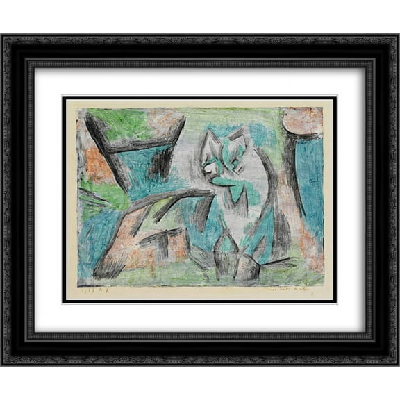 Paul Klee 2x Matted 24x20 Black Ornate Framed Art Print 'A kind of catá'